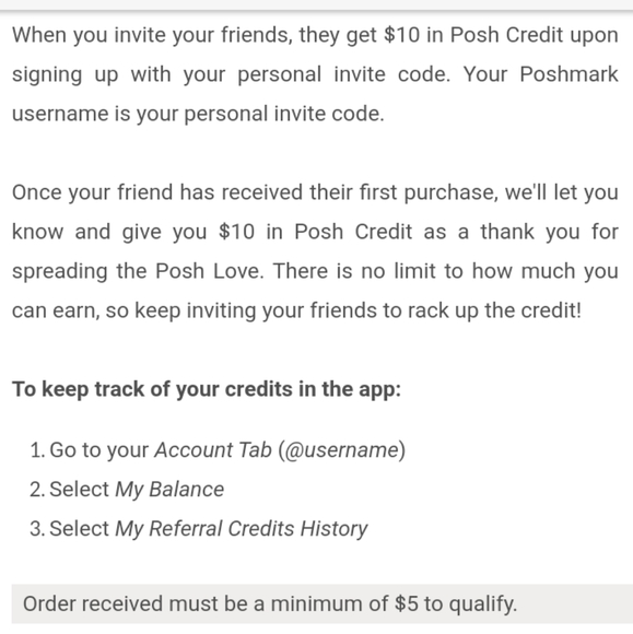 Poshmark INVITE Code Coupon Code new member referral program $10 off Promo Code - Picture 2 of 3